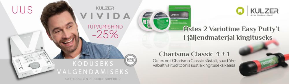 Magnum Dentalis Kulzer Vivida hambavalgendus, Charisma Classic ja Variotime Easy Putty pakkumised