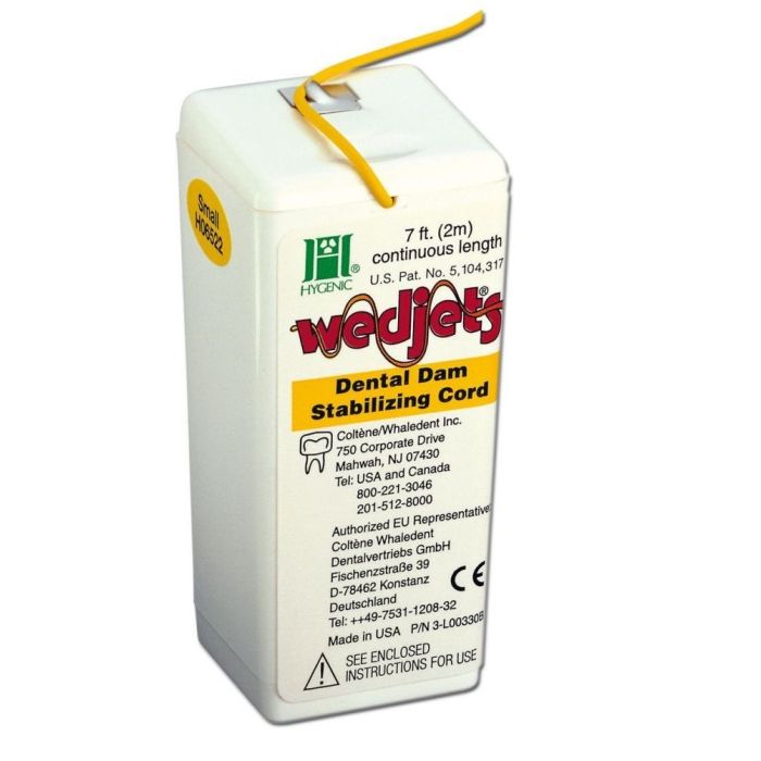 DENTAL DAM WEDJETS CORD SMALL YELLOW 2.1M H06522