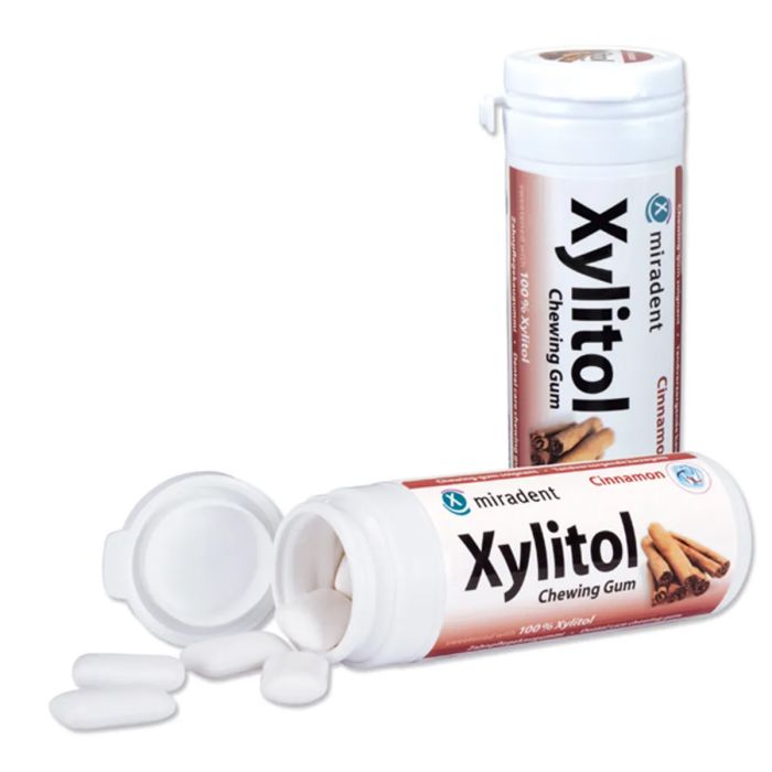MIRADENT DENTAL CARE NÄRIMISKUMM XYLITOL KANEEL 30TK 630081