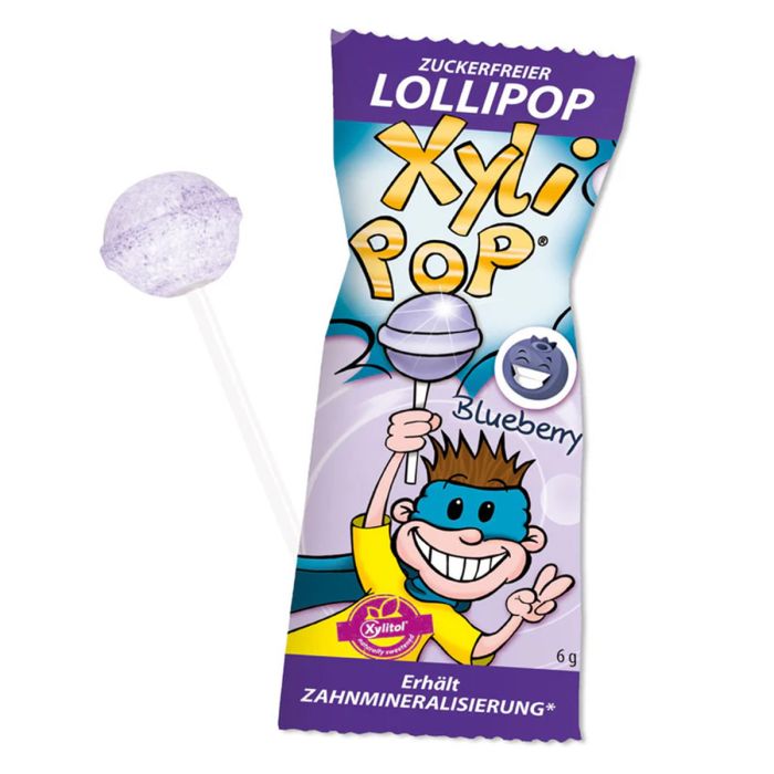 MIRADENT XYLIPOPs 50TK Sugar-free Blueberry Flavored Lollipop  635231