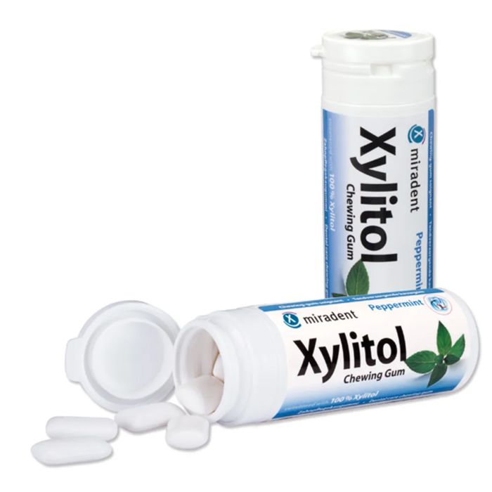 MIRADENT DENTAL CARE  NÄRIMISKUMM XYLITOL PIPARMÜNT 30TK 630080