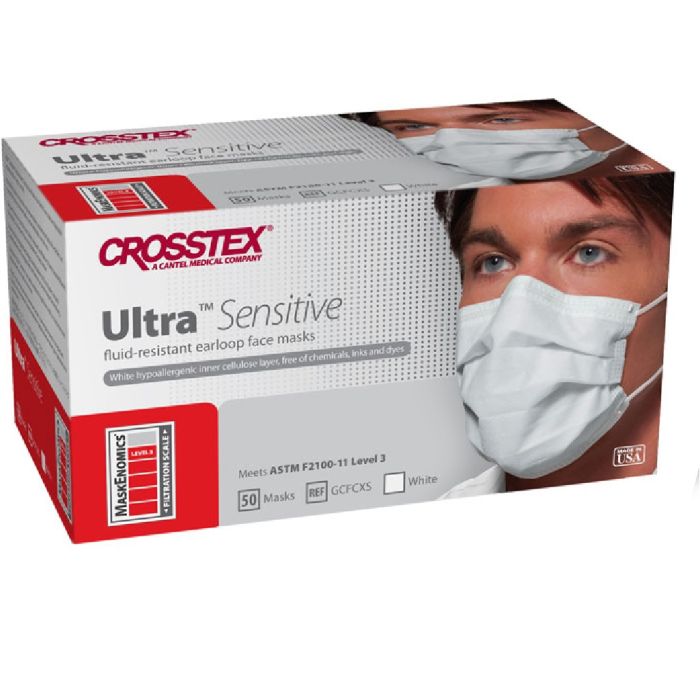 MASK CROSSTEX  ULTRA SENSITIVE VALGE 50TK TYPE IIR GCFCXSSF