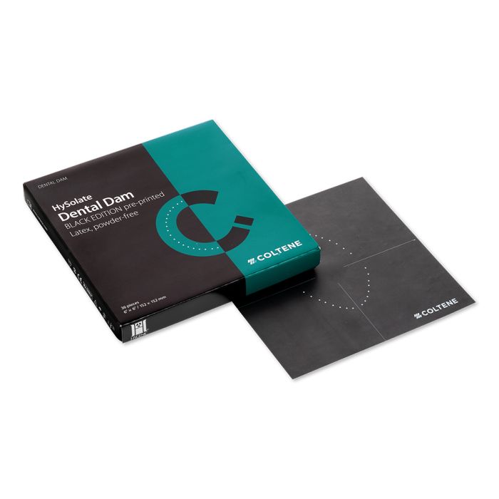 HYSOLATE DENTAL DAM LATEX BLACK MEDIUM 152X152 36TK 60031352