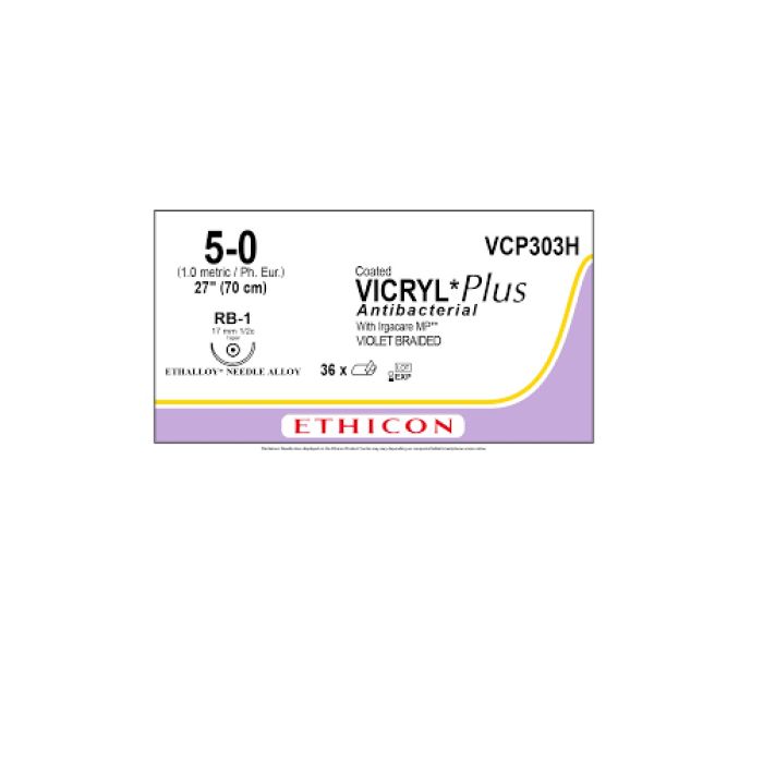 ÕMBLUSNIIT VICRYL+ 5/0 RB-1plus 70CM 1/2 17MM 36TK.VCP303H