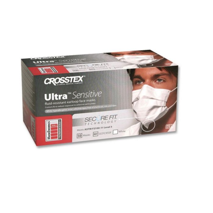 MASK CROSSTEX  ULTRA SENSITIVE BIOSAFE VALGE 40TK TYPE IIR GCFCXSBS
