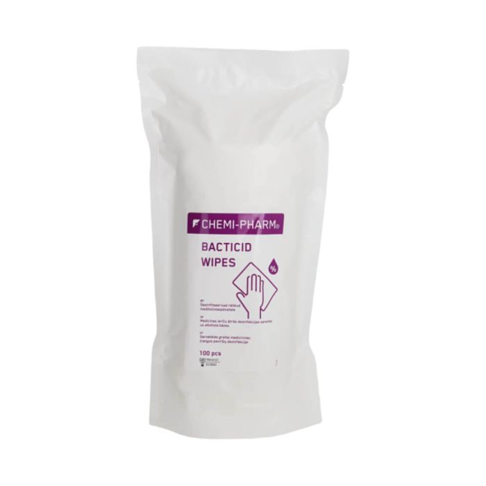 CHEMIPHARM BACTICID WIPES 100TK TÄITEPAKK PINDADE KIIRDESINFEKT