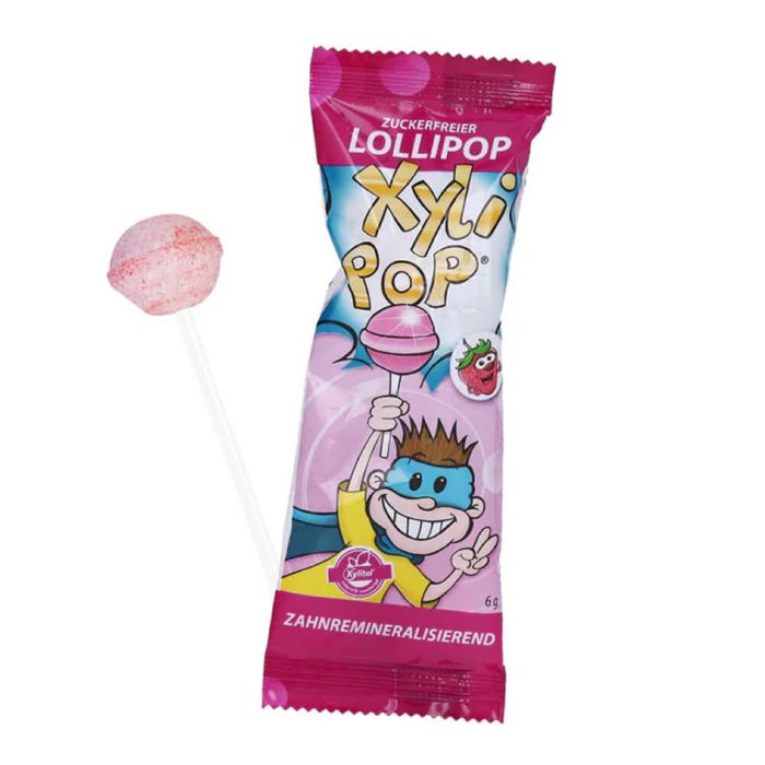 MIRADENT XYLIPOPs 50TK Sugar-free Strawberry Flavored Lollipop  635214