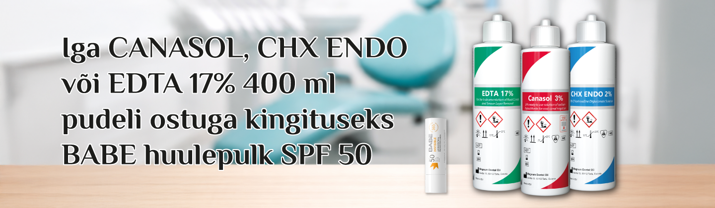 Canasol, CHX Endo, EDTA 17% ostuga kingitus